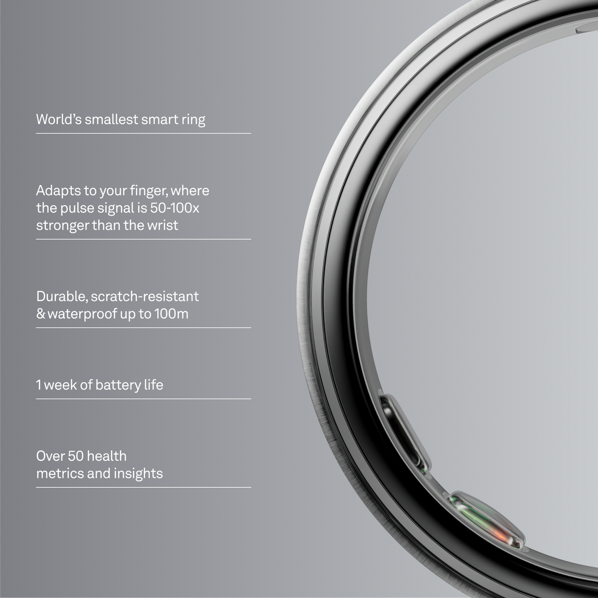 Oura Ring 5 Brushed Silver